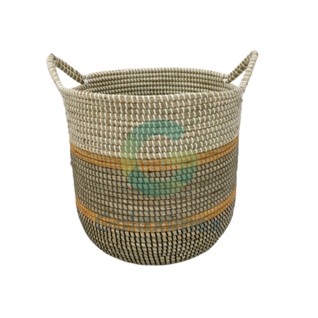 Black-Orange-Seagrass-Storage-Basket