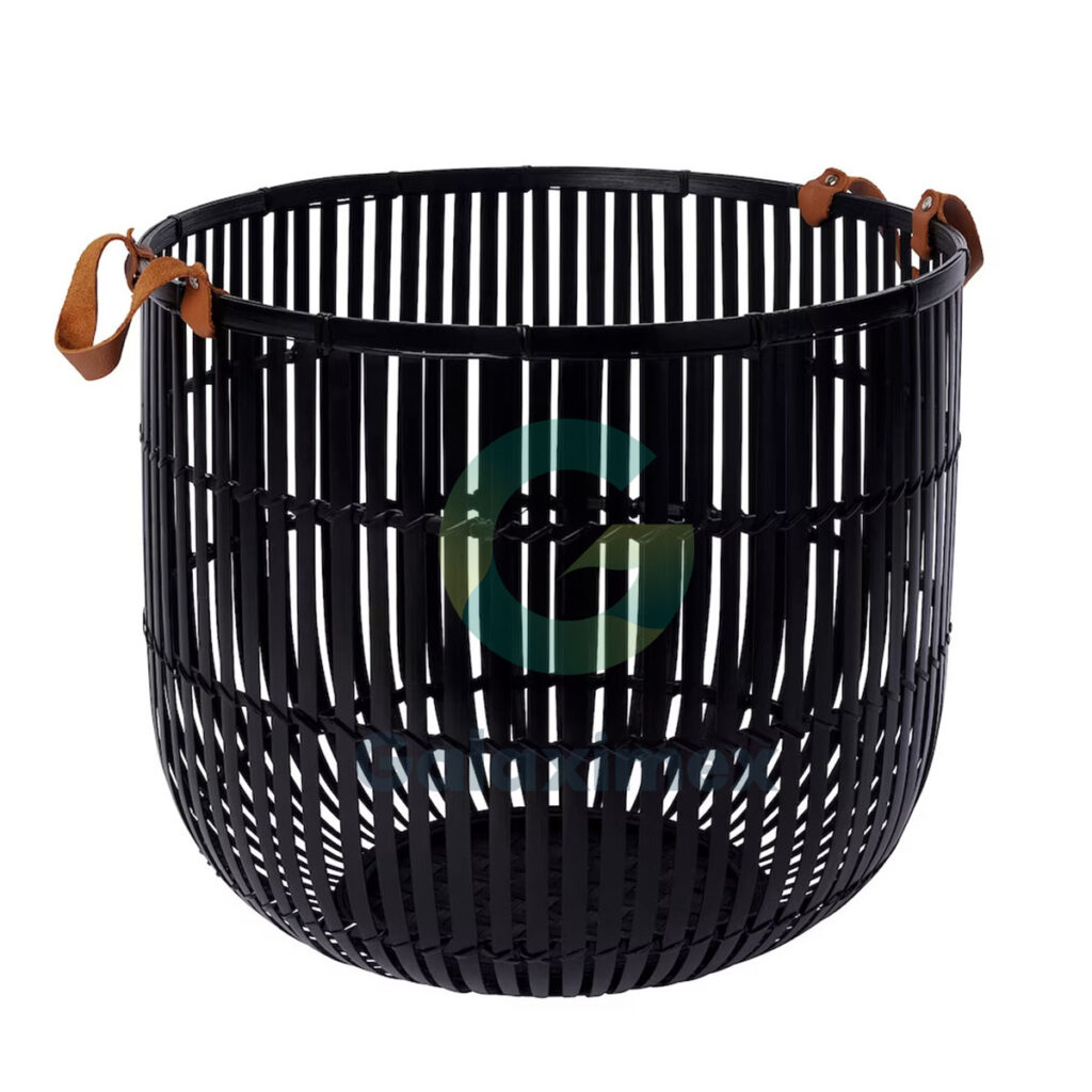 Medium Black Bamboo Storage Basket