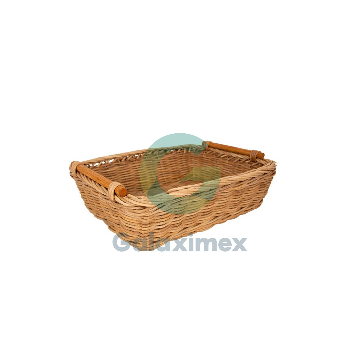 Rectangular wicker basket with handles Galaximex