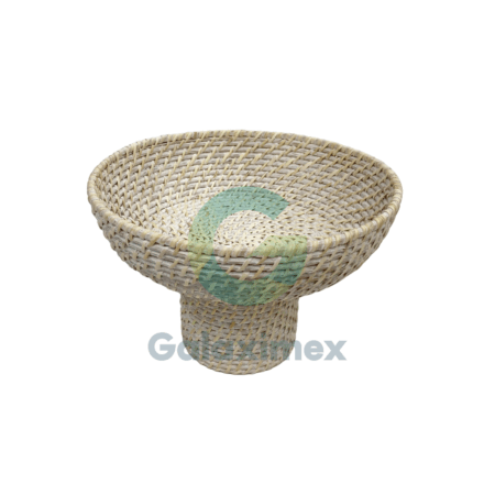 Pedestal Woven Fruit or Decorative Bowl
