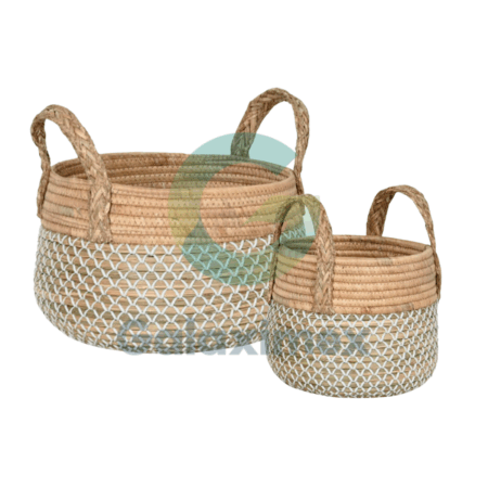 Decorative Dual-Weave Storage Baskets