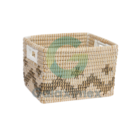 Rect woven baskets with diamond pattern