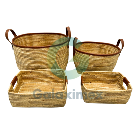 Natural Sewing Fiber Water Hyacinth Basket Set