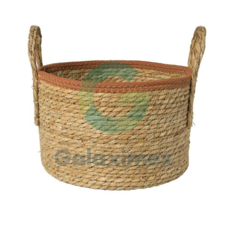 Decorative Water Hyacinth Basket with cotton rim
